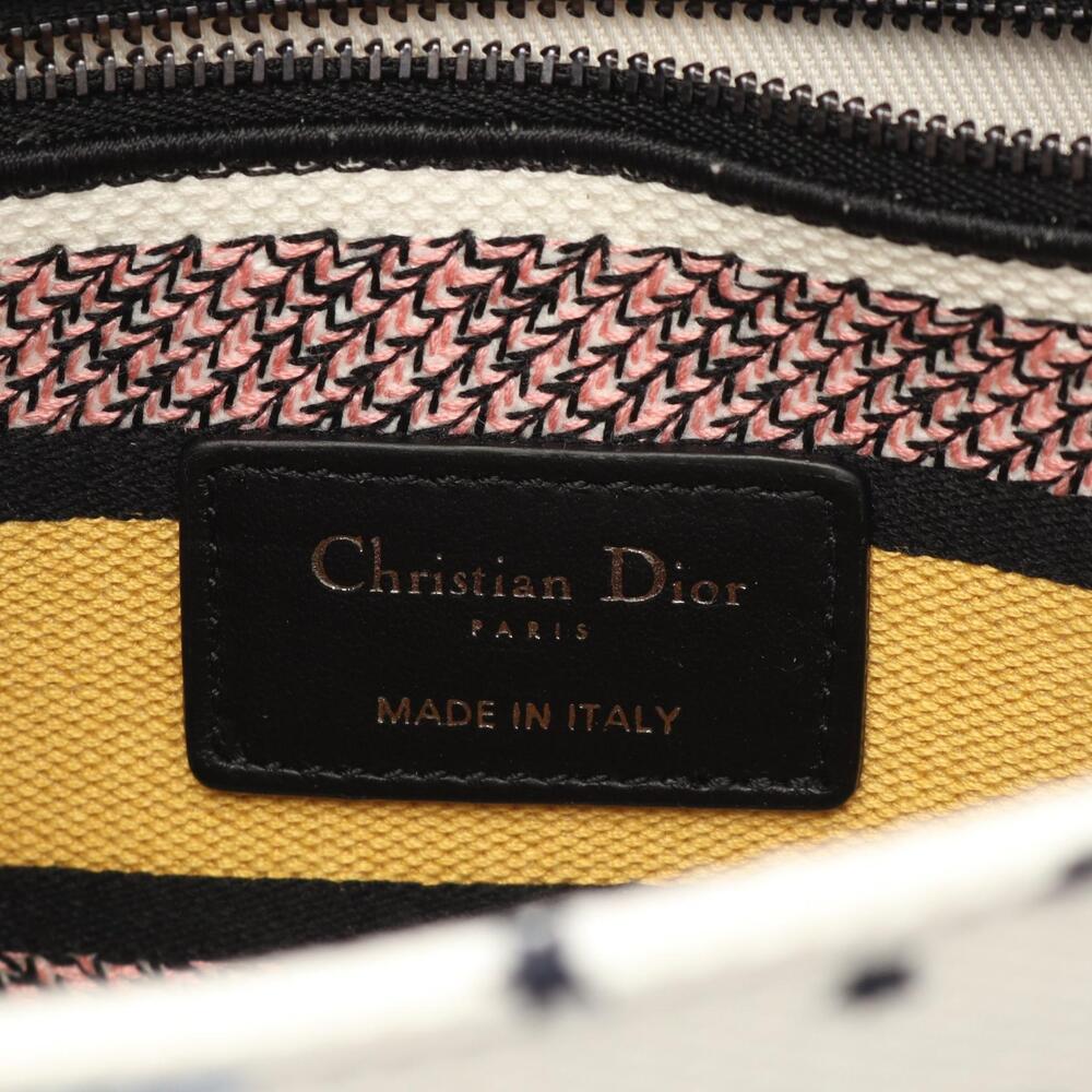 Dior LADYLITE Canvas Handbag White Multicolor - Picture 4 of 5
